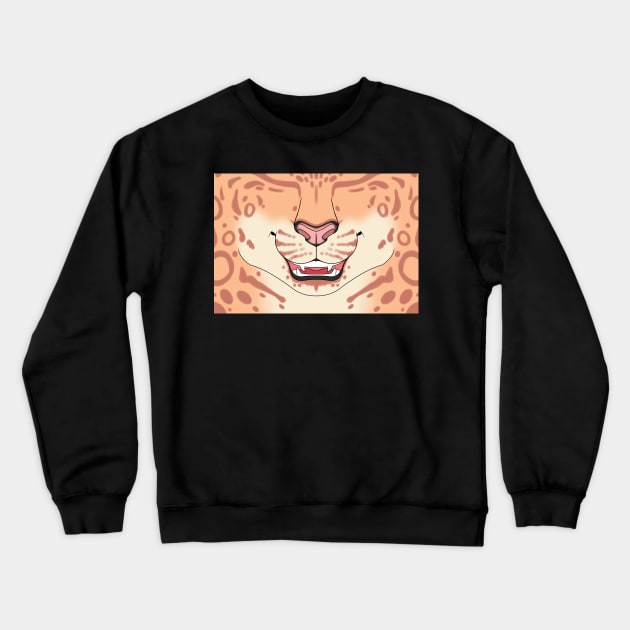 Strawberry Blonde Snow Leopard Face Crewneck Sweatshirt by KeishaMaKainn